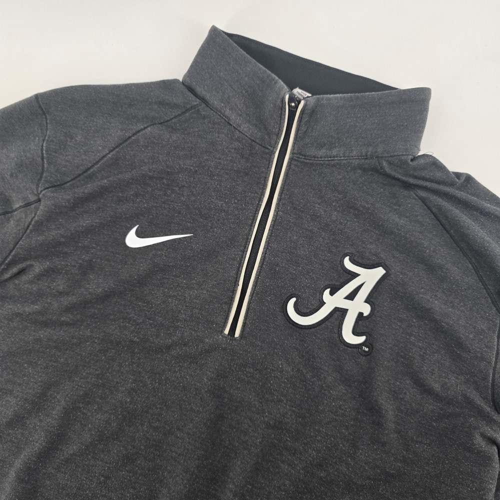 Nike Alabama Crimson Tide Dri-FIT Quarter Zip Pullover Charcoal Gray Mens Medium